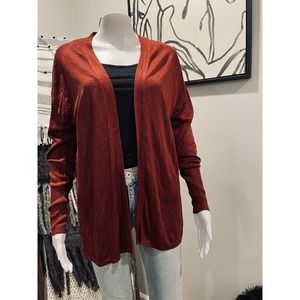 Van Heusen Burgundy Cardigan - Size M - Open Front Sweater